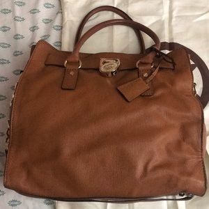 Michael Kors tan leather purse gold hardware